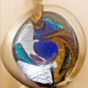 Multicolored Artist Glass Pendant for Necklace